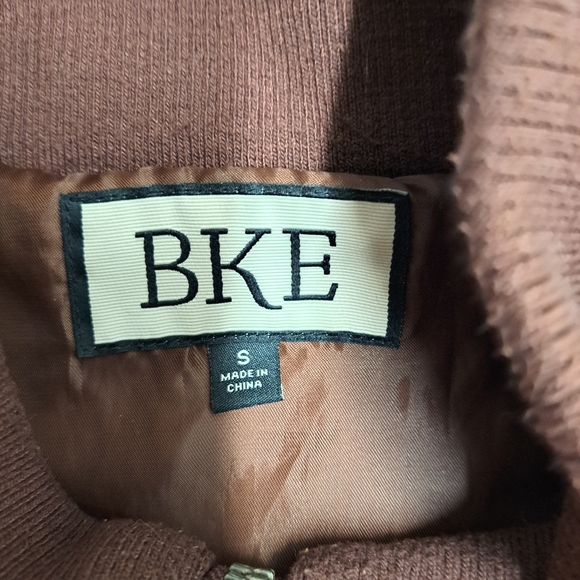 BKE Buckle Womens Faux Leather Jacket Brown Full-Zip Up Size Small. - Picture 8 of 8